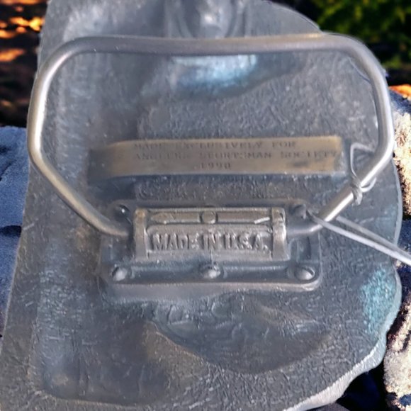 "RARE" 1990 BASS ANGLER SPORTSMAN SOCIETY FISHING BELT BUCKLE - Picture 5 of 8